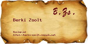 Berki Zsolt névjegykártya